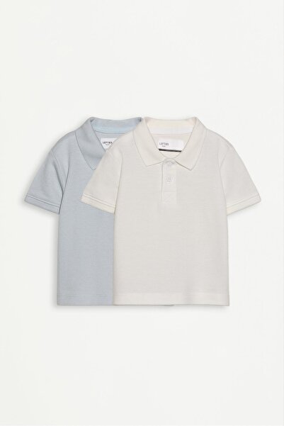 LEFTIES 2'li düz renk polo yaka t-shirt paketi