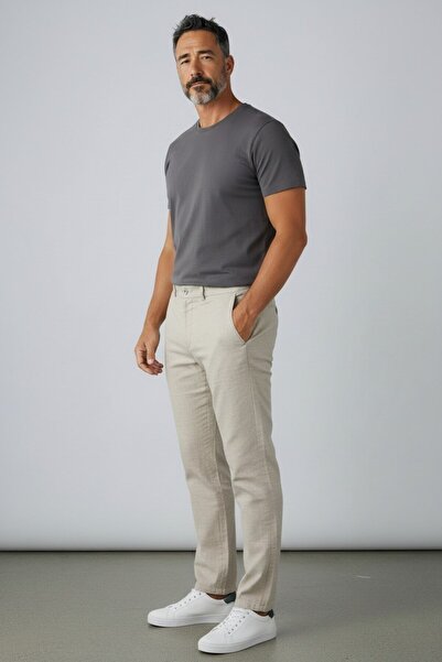 WALKONT Metropolitan 6016 Stone Men's Jogger Linen Pants