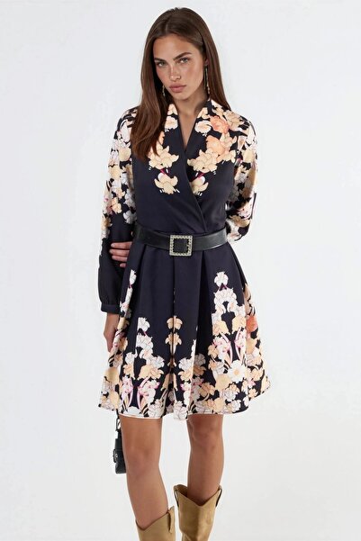 Hiccup Μίνι φόρεμα με λουλουδάτο σχέδιο και λαιμόκοψη V της MSN