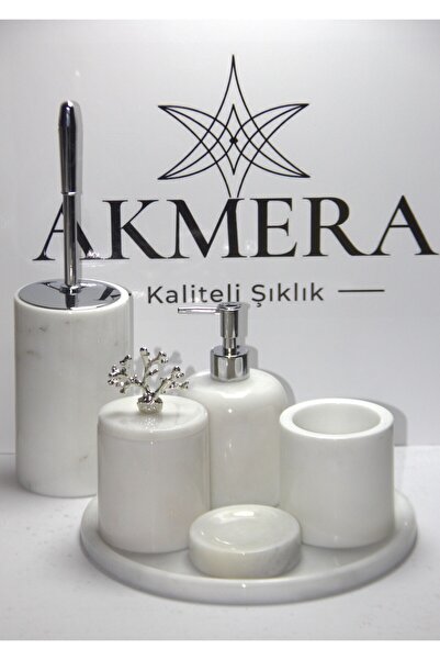 Akmera Home Doğal Mermer 6 Parça Banyo Seti