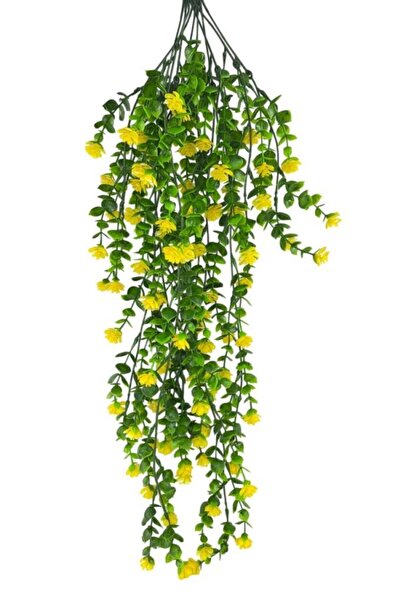 Nettenevime Yapay Çiçek Sarı Sarkan Lotus Çiçekli Okaliptus Şimşir Yapay Sarm...