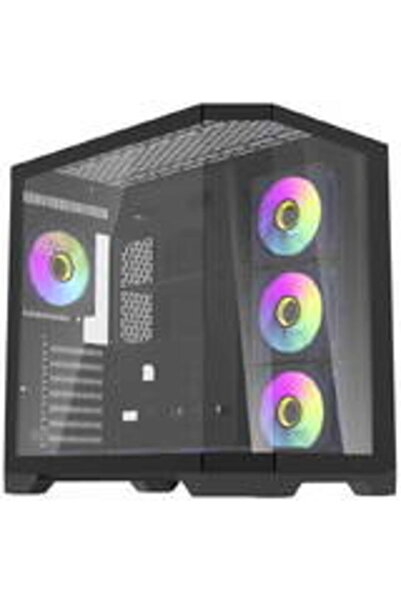 Dark Flash Компютърна кутия Darkflash FT418 PRO + 7 aRGB вентилатора (черна)