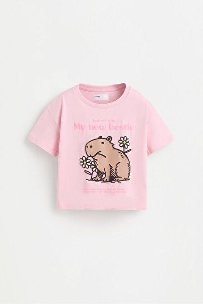 LEFTIES Kabartmalı baskılı t-shirt