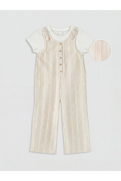 LC Waikiki I Striped Girls' Salopet and T-Shirt from Freezen Store
