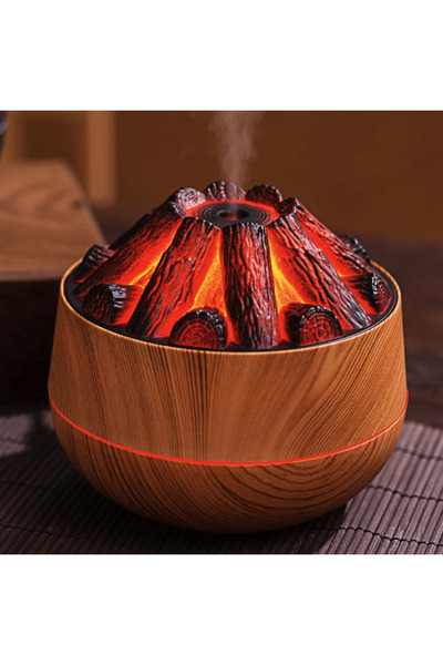 OEM Αρωματοθεραπευτικός Διαχυτήρας & Υγραντήρας Μίνι Βούλκαν 300ml με Φλόγα L...