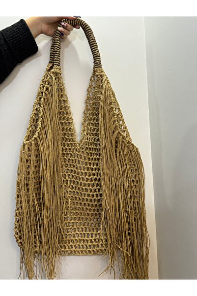 BAGS Hasır rengi plaj çantası