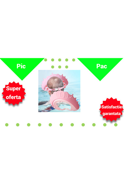 OEM Palarie de protectie pentru baie copii - Coroana reglabila anti-sampon, s...