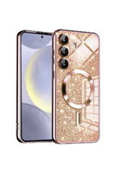Techsuit Калъф за Samsung Galaxy S24 Plus - Луксозен брокатен MagSafe - Розов...