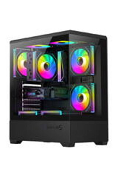 Dark Flash Θήκη Υπολογιστή DarkFlash C365 Μαύρο (+5 Ανεμιστήρες)
