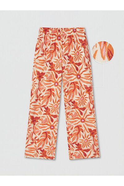 LC Waikiki Lcw Kids Girl's Patterned Wide Leg Pants