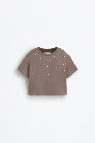 LEFTIES Suni inci aplikeli t-shirt