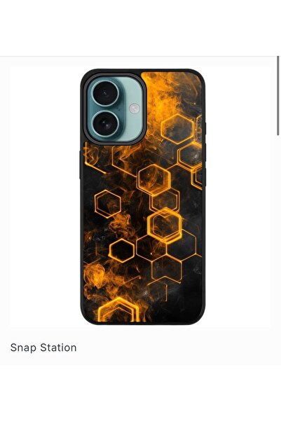 SNAPSTATIONRO Προστατευτική θήκη, MagSafe, iPhone 16 - Hexagon_Gold