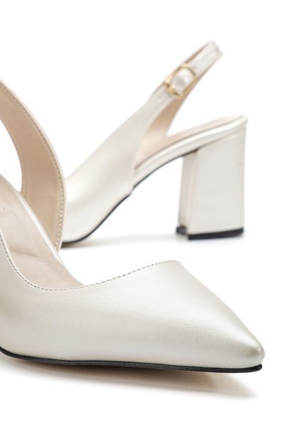 Moda Eleysa Tonia White Heeled Women's Shoes