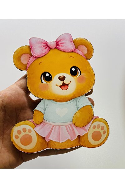 estölye UV Baskı Ahşap(Mdf) Ayı 15 cm, Kapı Süsü Süslemeye Kullanımına Uygundur.