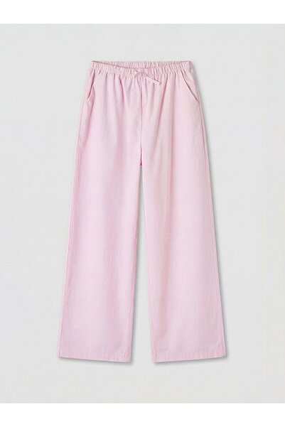 LC Waikiki LCW Kids Loose Fit Kız Çocuk Geniş Paça Poplin Pantolon
