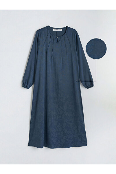 LC Waikiki Lcw Grace Indigo Oval Neckline A-Line Dress with Nevavm Difference...
