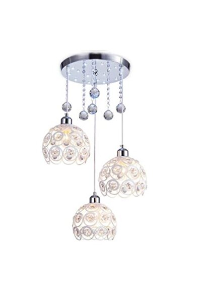 trandafi led Κρεμαστός Πολυέλαιος 3xΕ27 Ρυθμιζόμενος Μοντέρνος Λευκός για Σαλ...