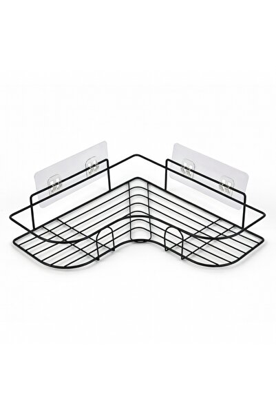 Z Store Αυτοκόλλητο Ράφι Ντους Γωνιακό – Μαύρο Σίδερο, Εγκατάσταση χωρίς τρύπημα