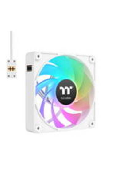 THERMALTAKE Вентилатор за компютър, 12 см, 3 броя, многоцветно осветление, бял