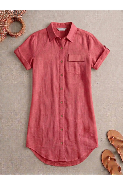 meysa collection Meysa Kadın Müslin Yazlık Gömlek Elbise - %100 Pamuklu Nefes...
