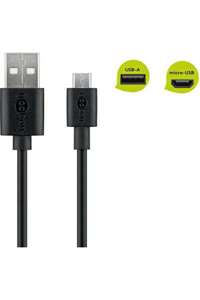 goobay Καλώδιο USB A Tata - Micro USB B Tata 1μ 46800