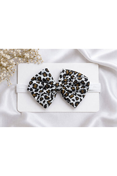 ues Κορδέλα μαλλιών με φιόγκο και λεοπάρ σχέδιο για κοριτσάκι