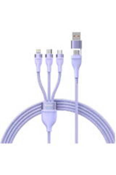 Baseus Кабел USB 3 в 1 Flash Series 2, USB-C + micro USB + Lightning, 100W, 1...