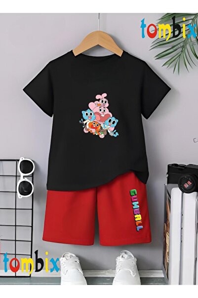 tombix New Gummbale Printed T-Shirt Shorts Summer Children's Set