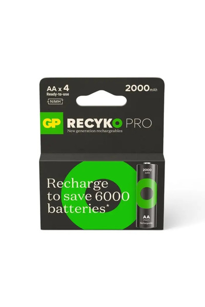 GP Set 4 acumulatori NiMH Recyko Pro AA R6 2000mAh 1.2V GP210AAHCBR21-2TLB4