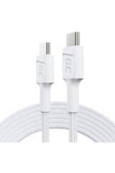 Green Καλώδιο Cell PowerStream USB-C σε USB-C 2μ, PD 60W, QC 3.0, λευκό