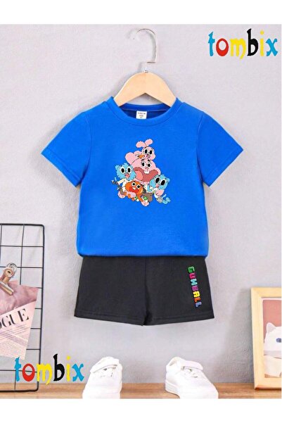 tombix New Gummbale Printed T-Shirt Shorts Summer Children's Set