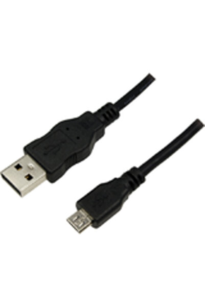 LogiLink USB мъжки към microUSB мъжки, 1.8 м, Черен