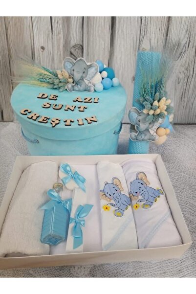 MASSIBEBE Πλήρες Κιτ Βάπτισης για Κορίτσια και Αγόρια: Κερί, Κουτί, Αξεσουάρ