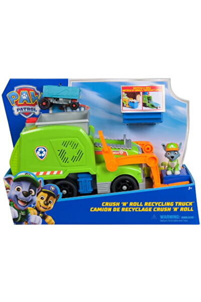 Spinmaster Σετ Paw Patrol - Crush N Roll, ο Ρόκι και το Φορτηγό Ανακύκλωσης