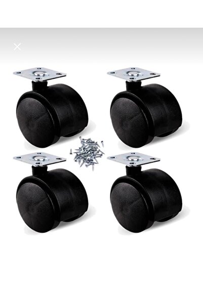 Riyes Tasarım Mobilya Tekerleği 360° Döner 50 mm – 4’lü Set | Vidalı Montaj |...