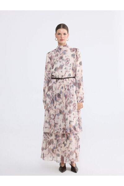 LC Waikiki YK PLUS LCW EVERYDAY Φόρεμα με μικτό όρθιο γιακά και σχέδιο - S6C5...