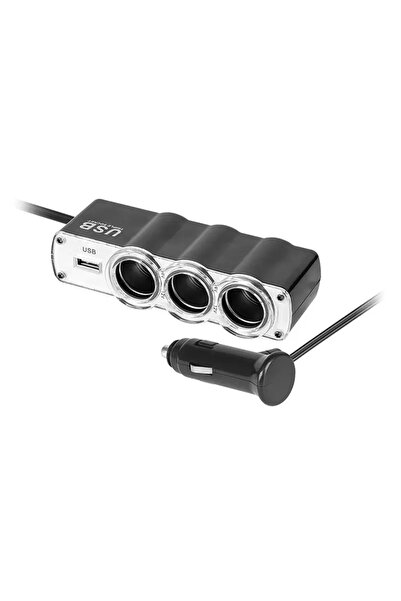 Peiying Διακλαδωτής αναπτήρα αυτοκινήτου x3 με USB και καλώδιο PY-CHR0010