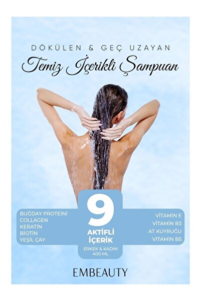 ROSSMANN Embeauty Kolajen Ve Keratin Saç Dökülmesine Karşı Hızlı Sac Uzatan Dolgunlaştırıcı Onarıcı Şampuan