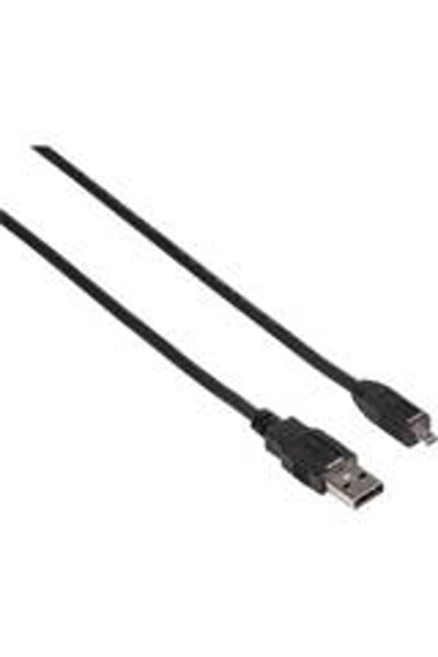 Hama Кабел за данни USB 2.0 B8 пин USB A - mini USB B черен 1,8 м
