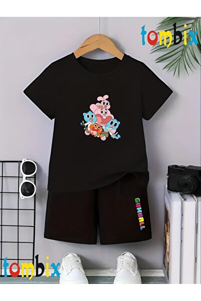 tombix New Gumm Band Printed T-Shirt Shorts Summer Children's Set