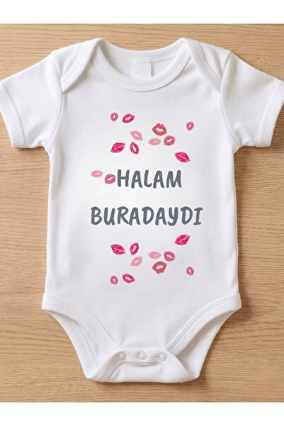 EGGBABY Hala Yazılı Baby Bodysuit, Halam Themed Funny Design Baby Bodysuit, 1...