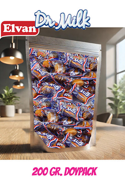 Elvan Dr Milk Karamelli Şeker 200 Gr. Küçük Boy Dökme 48-50 adet Doypack