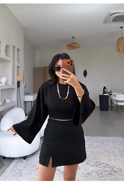 BE CHİC ΓΥΝΑΙΚΕΙΑ ΜΠΛΟΥΖΑ ΑΠΟ ΥΦΑΣΜΑ MODAL ΜΕ ΜΑΝΙΚΙΑ ΤΥΠΟΥ BAT ΚΑΙ ΛΕΠΤΟΜΕΡΕ...