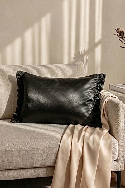 Cherry Bloom Cotton Σατέν Ορθογώνια Μαξιλαροθήκη με Βολάν 45 x 25