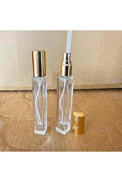 Ahsa Ticaret 25 ADET \ 10 ML GOLD KARE DÜZ CAM TÜP PARFÜM ŞİŞESİ - NİŞAN, SÖZ...