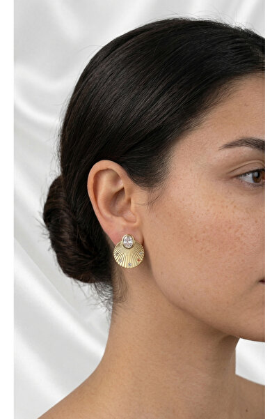 İris Jewelrys Çelik Shella Gold Küpe