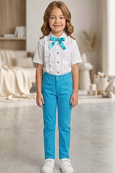 zubi kids 23 April Turquoise Pants and Shirt Set (Ages 5-14)