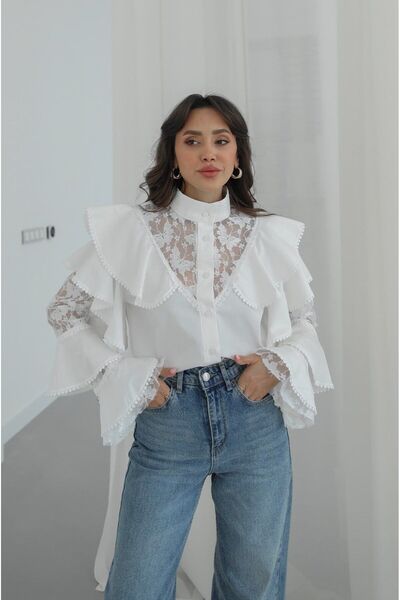 ALVOR Volanli Lace Detail Design Shirt