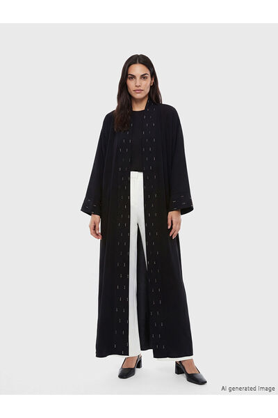 LC Waikiki Vizyon New Season Shawl Collar Stoned Oversize Women's Kimono