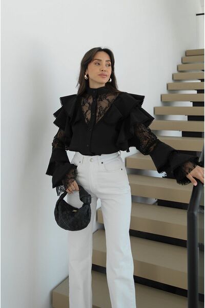 ALVOR Volanli Lace Detail Design Shirt